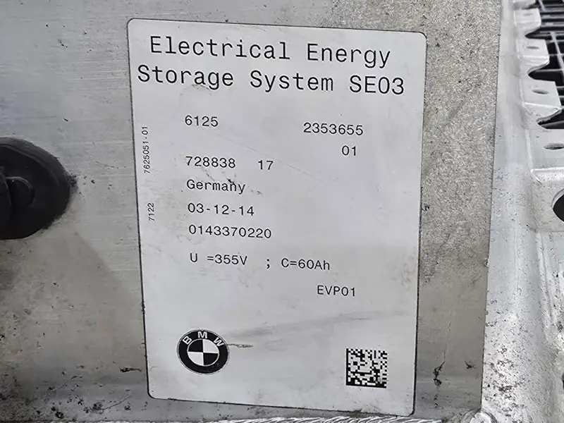 BMW i3 2013 60 Ah, 21.3 kWh total (18.8 kWh usable) battery pack